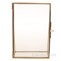 Cadre photo en verre rectangle d'or antique simple